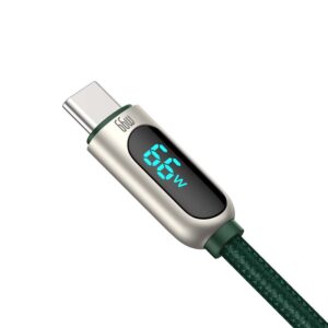 Baseus Display kabelis USB to Type-C, 66W, 1m žalios spalvos - Image 4