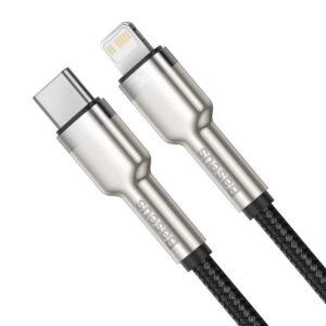 USB-C kabelis Lightning Baseus Cafule, PD, 20W, 1m juodos spalvos - Image 2