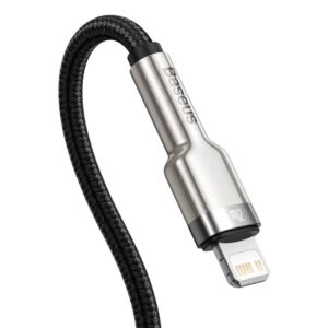 USB-C kabelis Lightning Baseus Cafule, PD, 20W, 1m juodos spalvos - Image 3