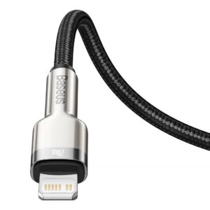 USB-C kabelis Lightning Baseus Cafule, PD, 20W, 1m juodos spalvos - Image 6