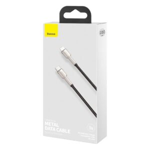 USB-C kabelis Lightning Baseus Cafule, PD, 20W, 1m juodos spalvos - Image 7