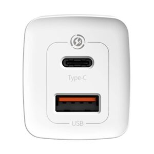 Baseus GaN2 Lite Quick Travel Charger USB+C 65W EU baltos spalvos - Image 5