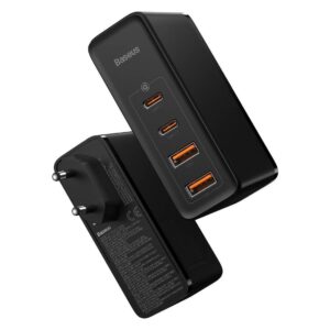 Baseus GaN2 Pro Quick Travel Charger 2x USB + 2x USB-C, 100W, EU juodos spalvos - Image 6