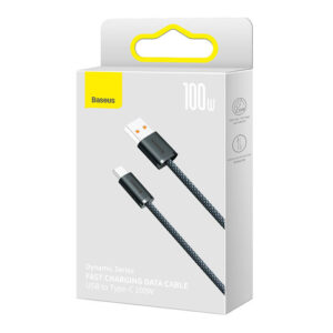 Kabelis USB to USB-C Baseus Dynamic Series, 100W, 2m juodos spalvos - Image 4