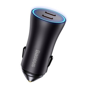 Baseus Golden Contactor Pro automobilinis įkroviklis, 2x USB-C, 40W pilkos spalvos - Image 4