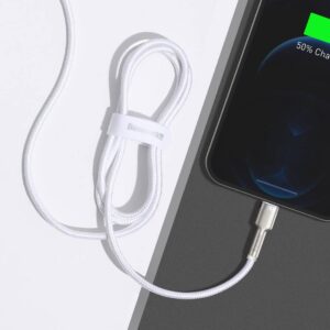 USB kabelis for Lightning Baseus Cafule, 2.4A, 1m baltos spalvos - Image 7