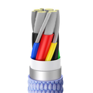 Baseus Crystal Shine kabelis USB-C to USB-C, 100W, 2m violetinės spalvos - Image 4