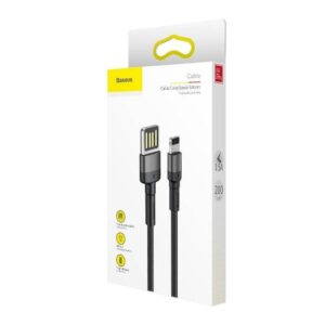 Baseus Cafule Double-sided USB Lightning Kabelis 1.5A 2m juodos ir auksinės spalvos - Image 5