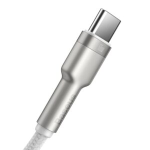 USB kabelis USB-C Baseus Cafule, 66W, 2m baltos spalvos - Image 4