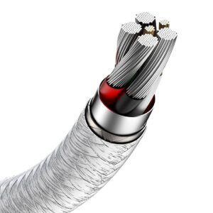 USB kabelis USB-C Baseus Cafule, 66W, 2m baltos spalvos - Image 5