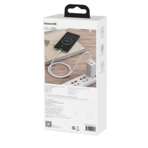 USB kabelis USB-C Baseus Cafule, 66W, 2m baltos spalvos - Image 9