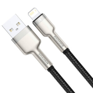 USB kabelis for Lightning Baseus Cafule, 2.4A, 0,25m juodos spalvos - Image 3