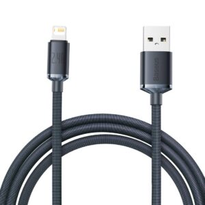 Baseus Crystal Shine kabelis USB į Lightning, 2.4A, 2m juodos spalvos