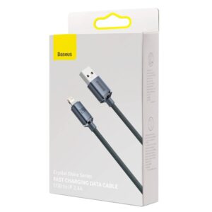 Baseus Crystal Shine kabelis USB į Lightning, 2.4A, 2m juodos spalvos - Image 4
