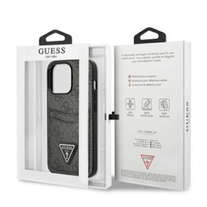 Apple iPhone 13 Pro Guess dėklas 4G Triangle Logo Cardslot (GUHCP13LP4TPK) juodos spalvos - Image 8