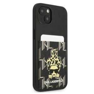 Apple iPhone 13 Karl Lagerfeld dėklas Karlimals Cardslot (KLHCP13MCANCNK) juodos spalvos - Image 4
