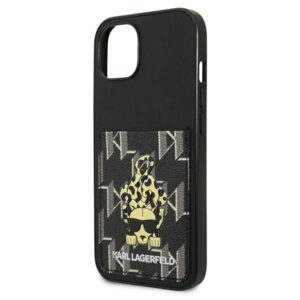 Apple iPhone 13 Karl Lagerfeld dėklas Karlimals Cardslot (KLHCP13MCANCNK) juodos spalvos - Image 6