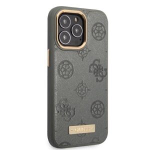 Apple iPhone 13 Pro Max Guess dėklas Peony Logo Plate MagSafe (GUHMP13XSAPSTG) pilkos spalvos - Image 4