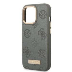 Apple iPhone 13 Pro Max Guess dėklas Peony Logo Plate MagSafe (GUHMP13XSAPSTG) pilkos spalvos - Image 6