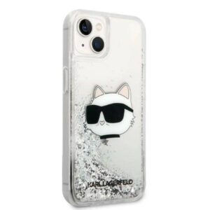 Apple iPhone 14 Plus Karl Lagerfeld dėklas Glitter Choupette Head (KLHCP14MLNCHCS) sidabrinės spalvos - Image 4
