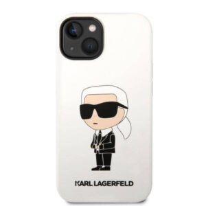 Apple iPhone 14 Plus Karl Lagerfeld dėklas Silicone Ikonik (KLHCP14MSNIKBCH) baltos spalvos - Image 3