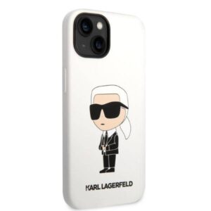 Apple iPhone 14 Plus Karl Lagerfeld dėklas Silicone Ikonik (KLHCP14MSNIKBCH) baltos spalvos - Image 4