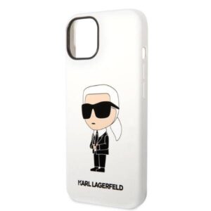 Apple iPhone 14 Plus Karl Lagerfeld dėklas Silicone Ikonik (KLHCP14MSNIKBCH) baltos spalvos - Image 6