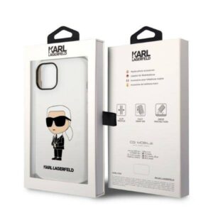 Apple iPhone 14 Plus Karl Lagerfeld dėklas Silicone Ikonik (KLHCP14MSNIKBCH) baltos spalvos - Image 8