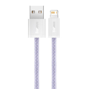 USB kabelis Lightning Baseus Dynamic 2 Series, 2.4A, 1m violetinės spalvos - Image 3