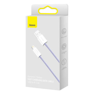 USB kabelis Lightning Baseus Dynamic 2 Series, 2.4A, 1m violetinės spalvos - Image 4