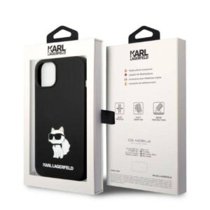 Apple iPhone 14 Plus Karl Lagerfeld dėklas silikoninis Choupette MagSafe (KLHMP14MSNCHBCK) juodos spalvos - Image 8