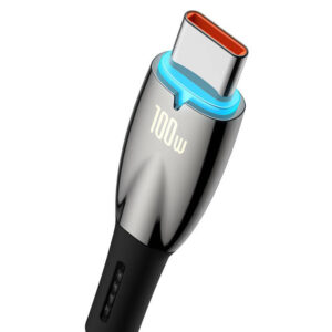 USB kabelis USB-C Baseus Glimmer Series, 100W, 1m juodos spalvos - Image 3