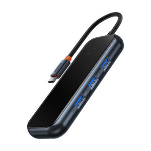 Baseus Šakotuvas Adapteris 4in1 USB-C na 4xUSB 3.0 pilkos spalvos - Image 4