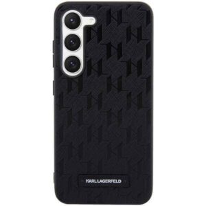 Samsung Galaxy S23 Karl Lagerfeld dėklas Saffiano Mono Metal Logo (KLHCS23SSAKLHPK) juodos spalvos - Image 3