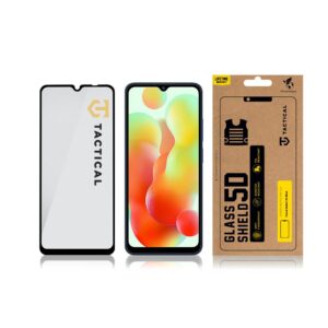 Tactical apsauginis stiklas Shield 5D skirtas Xiaomi Redmi 12C su juodos spalvos krašteliu - Image 2