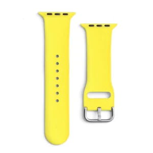 Silikoninė APS apyrankė laikrodžiui Apple Watch 9 / 8 / 7 / 6 / 5 / 4 / 3 / 2 / SE (41 / 40 / 38mm) Strap Watch Bracelet geltonos spalvos