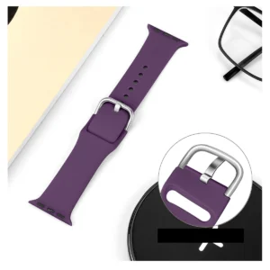 Silikoninė APS apyrankė laikrodžiui Apple Watch 9 / 8 / 7 / 6 / 5 / 4 / 3 / 2 / SE (41 / 40 / 38mm) Strap Watch Bracelet geltonos spalvos - Image 3