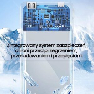 Powerbank 20000mAh 22.5W Display + PD/iPhone kabeliss Lightning AWEI (P169K) juodos spalvos - Image 6