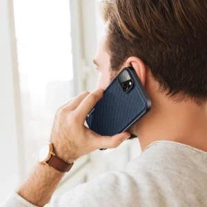 Dux Ducis Fino Apple iPhone 14 Plus dėklas telefonui mėlynos spalvos nylon - Image 8