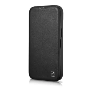iCarer CE Premium Leather Apple iPhone 14 Plus Magnetic atverčiamas Leather MagSafe dėklas telefonui juodos spalvos (WMI14220715-BK) - Image 6