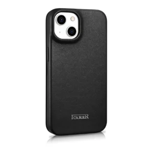 iCarer CE Premium Leather Apple iPhone 14 Plus Magnetic atverčiamas Leather MagSafe dėklas telefonui juodos spalvos (WMI14220715-BK) - Image 8