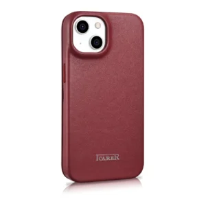iCarer CE Premium Leather Apple iPhone 14 Plus Magnetic atverčiamas Leather MagSafe dėklas telefonui raudonos spalvos (WMI14220715-RD) - Image 4