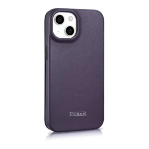 iCarer CE Premium Leather Apple iPhone 14 Plus Magnetic atverčiamas Leather MagSafe Dark dėklas telefonui violetinės spalvos (WMI14220715-DP) - Image 4