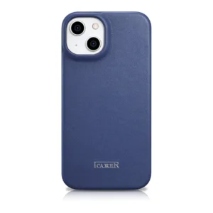iCarer CE Premium Leather Apple iPhone 14 Plus Magnetic atverčiamas Leather MagSafe dėklas telefonui mėlynos spalvos (WMI14220715-BU) - Image 3