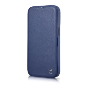 iCarer CE Premium Leather Apple iPhone 14 Plus Magnetic atverčiamas Leather MagSafe dėklas telefonui mėlynos spalvos (WMI14220715-BU) - Image 6