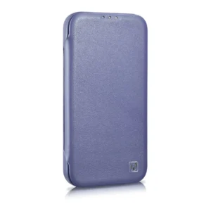iCarer CE Premium Leather Apple iPhone 14 Pro Max Magnetic atverčiamas Leather MagSafe Light dėklas telefonui violetinės spalvos (WMI14220716-LP) - Image 4