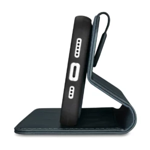 iCarer Oil Wax Wallet 2in1 Apple iPhone 14 Pro Max Leather atverčiamas Anti-RFID dėklas telefonui mėlynos spalvos (WMI14220724-BU) - Image 7