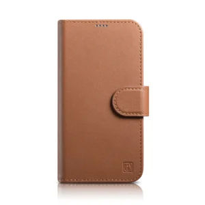 iCarer Wallet 2in1 Apple iPhone 14 Plus Anti-RFID Leather atverčiamas dėklas telefonui rudos spalvos (WMI14220727-BN)