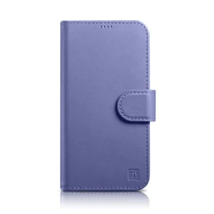 iCarer Wallet 2in1 Apple iPhone 14 Plus Anti-RFID Leather atverčiamas Light dėklas telefonui violetinės spalvos (WMI14220727-LP)