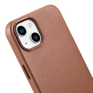 iCarer Leather Apple iPhone 14 Plus dėklas telefonui rudos spalvos (MagSafe Compatible) - Image 9